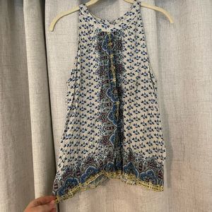 high neck boho tank